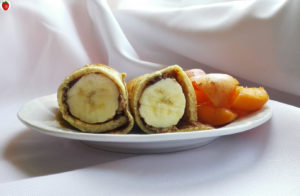 oat crepes with peanut butter and banana