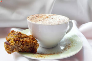 Carrot and apple muffin and coffee
